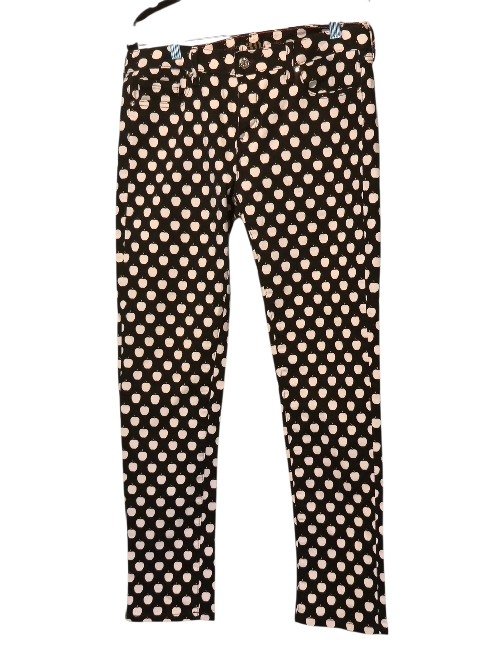 kate spade Broome Black Skinny Jeans with Apple All Over Jeams Size 30/29